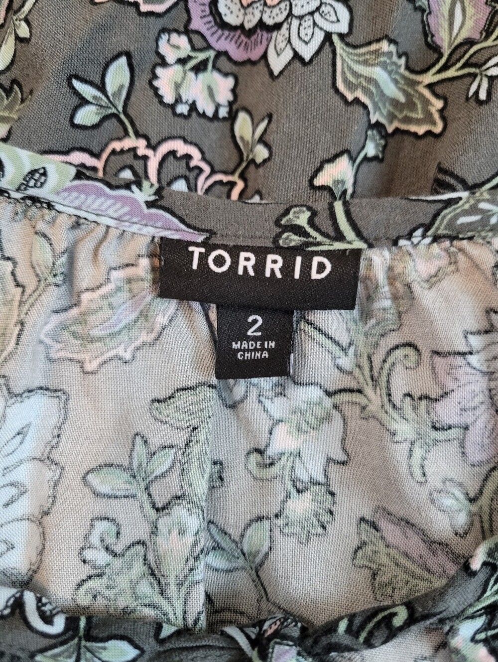 Torrid Gray Tea Length Challis Front Tiered A-line Dress Plus Size 2 2x - Picture 9 of 10